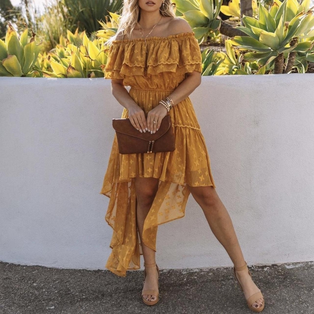 AEOM  Mustard High Low Dress